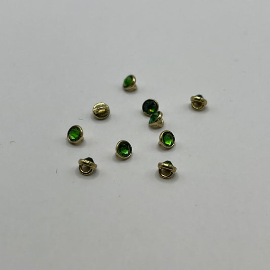 Swarovski 3MM Crystaletts - Fern Green / Gold (10pcs)