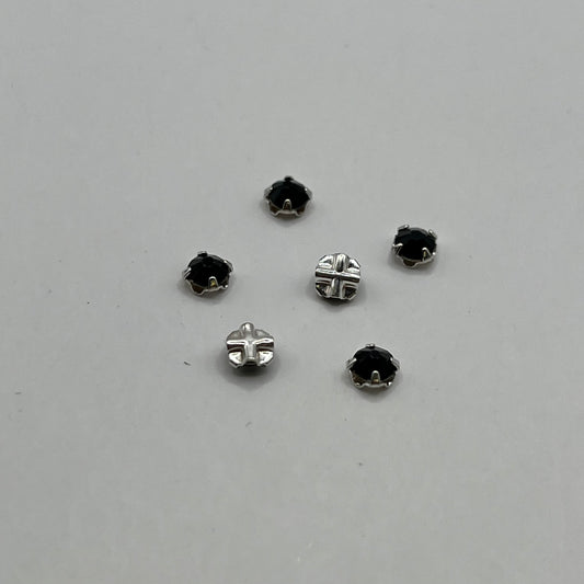 Swarovski 4MM Sew-On Rose Montees A5320 16SS - Jet (8pcs)