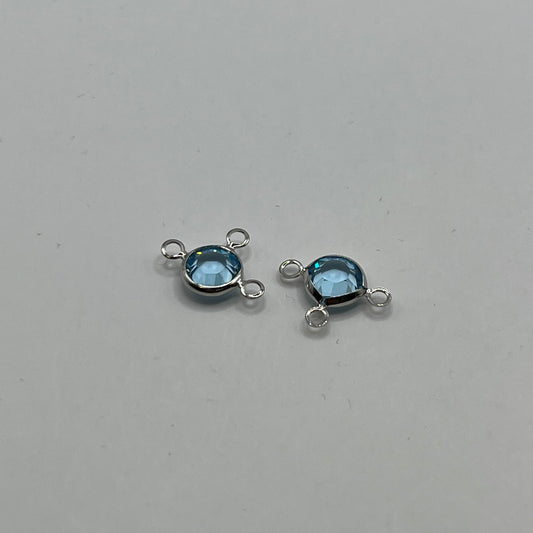Swarovski Daisy Triple Loop Connector SS29 - Aqua (2pcs)