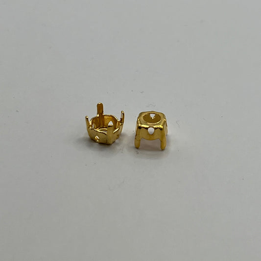 Swarovski 6MM Chaton Setting A1088 - Gold Plated (2pcs)
