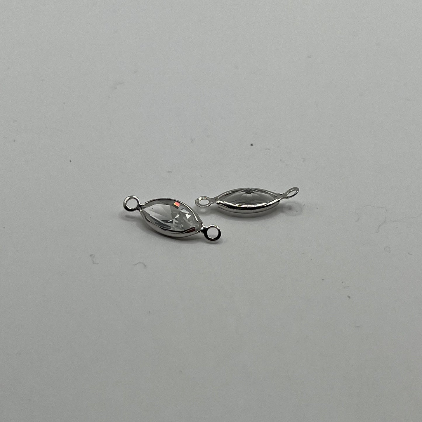 Swarovski 10x5MM Oval Double Loop Connector - Crystal (2pcs)