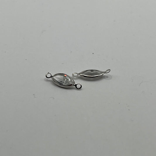 Swarovski 10x5MM Oval Double Loop Connector - Crystal (2pcs)