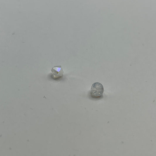 Swarovski 4MM Bicones - White Opal AB (12pcs)