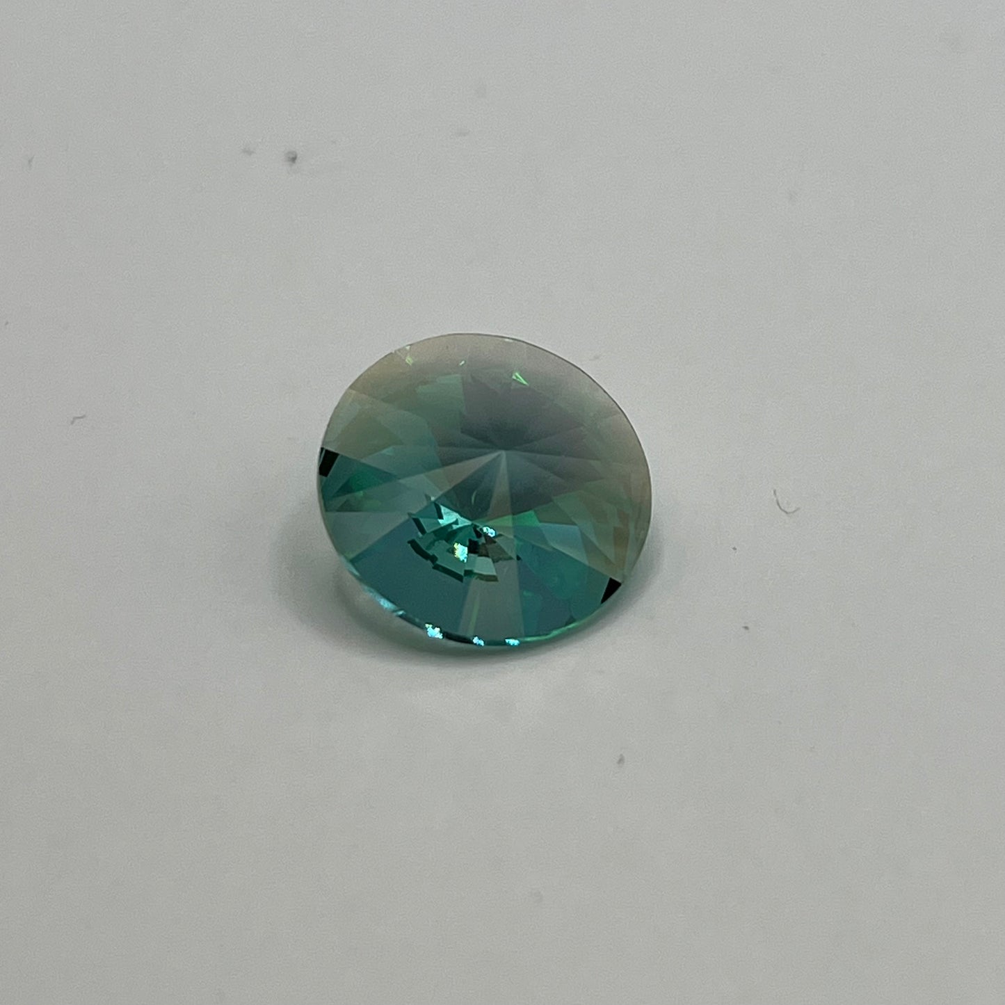 Swarovski 14MM Rivoli A1122 - Light Turquoise / Luminous Green