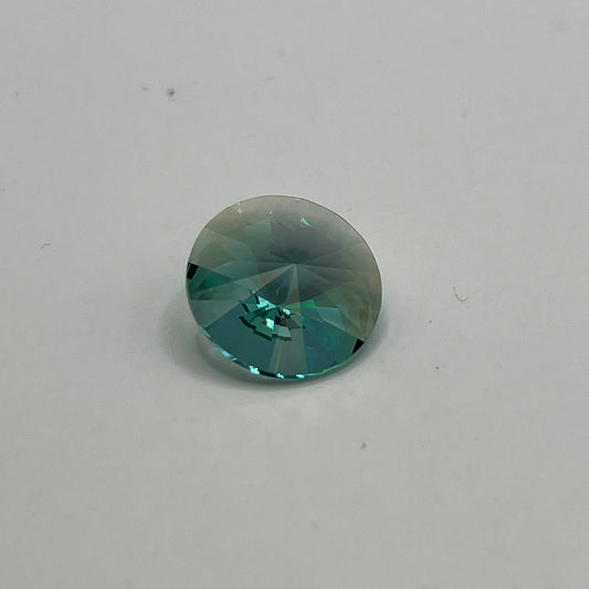 Swarovski 14MM Rivoli A1122 - Light Turquoise / Luminous Green