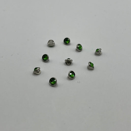 Swarovski 3MM Crystaletts - Fern Green / Silver Rhodium (10pcs)