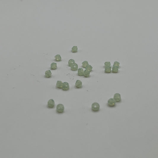 Swarovski 3MM Bicones - Chrysolite Opal (24pcs)
