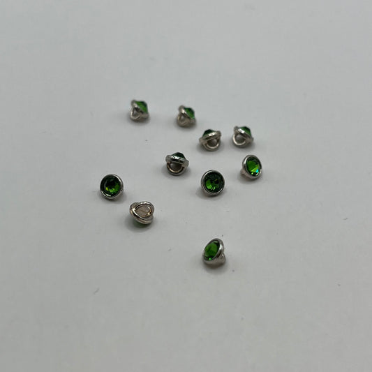 Swarovski 3MM Crystaletts - Fern Green / Silver Rhodium (10pcs)