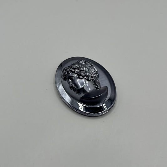 Oval 40x30MM Hematite Woman Cameo (Plastic) - IND