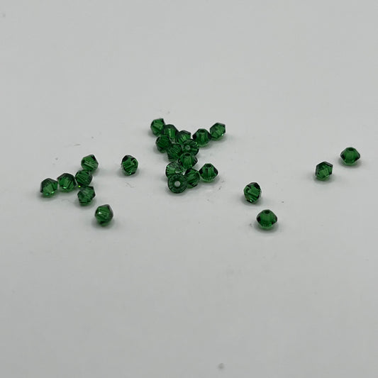 Swarovski 3MM Bicones - Dark Moss Green (24pcs)