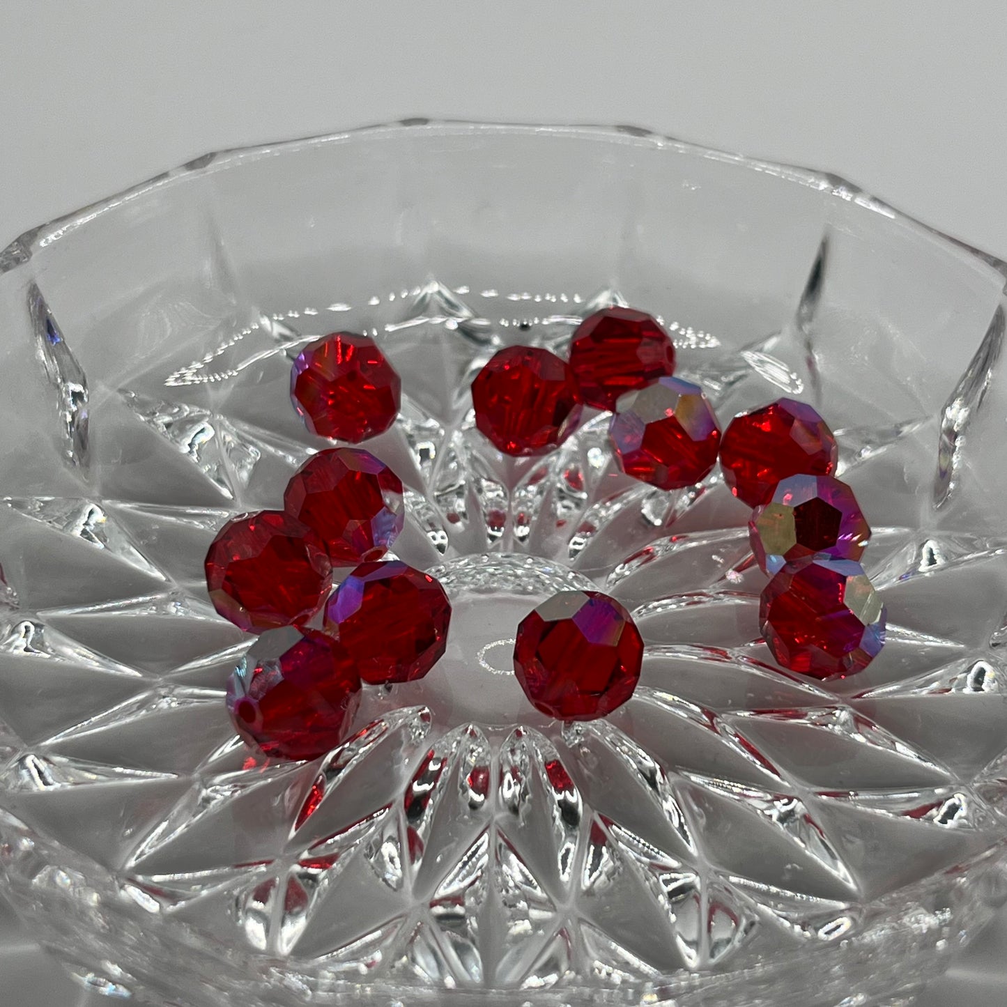 Swarovski 10MM Round Faceted A5000 - Light Siam AB (12pcs)