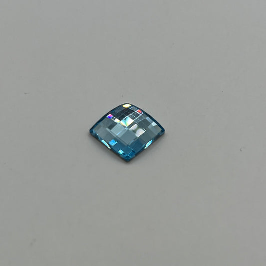Swarovski 10MM Chessboard  Square Foiled Aquamarine