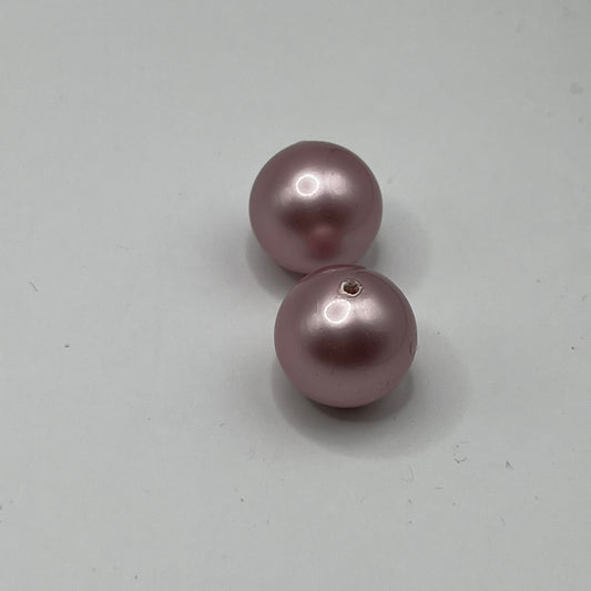 Swarovski 14MM Large Hole Pearls - Powder Rose (2pcs)