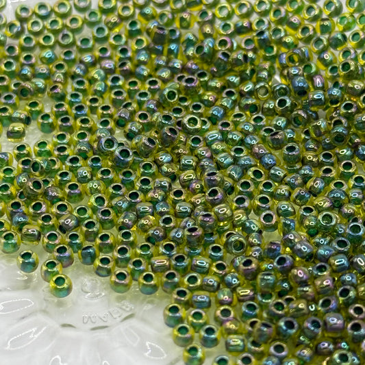 TOHO - Rainbow Jonquil/Forest Green Lined - 11/0