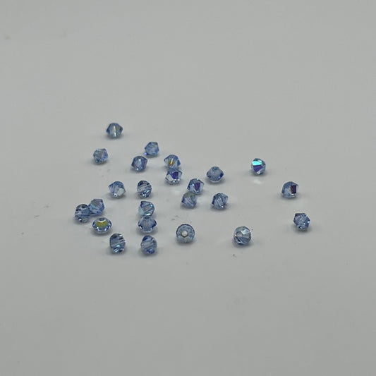 Swarovski 3MM Bicones - Light Sapphire AB (24pcs)