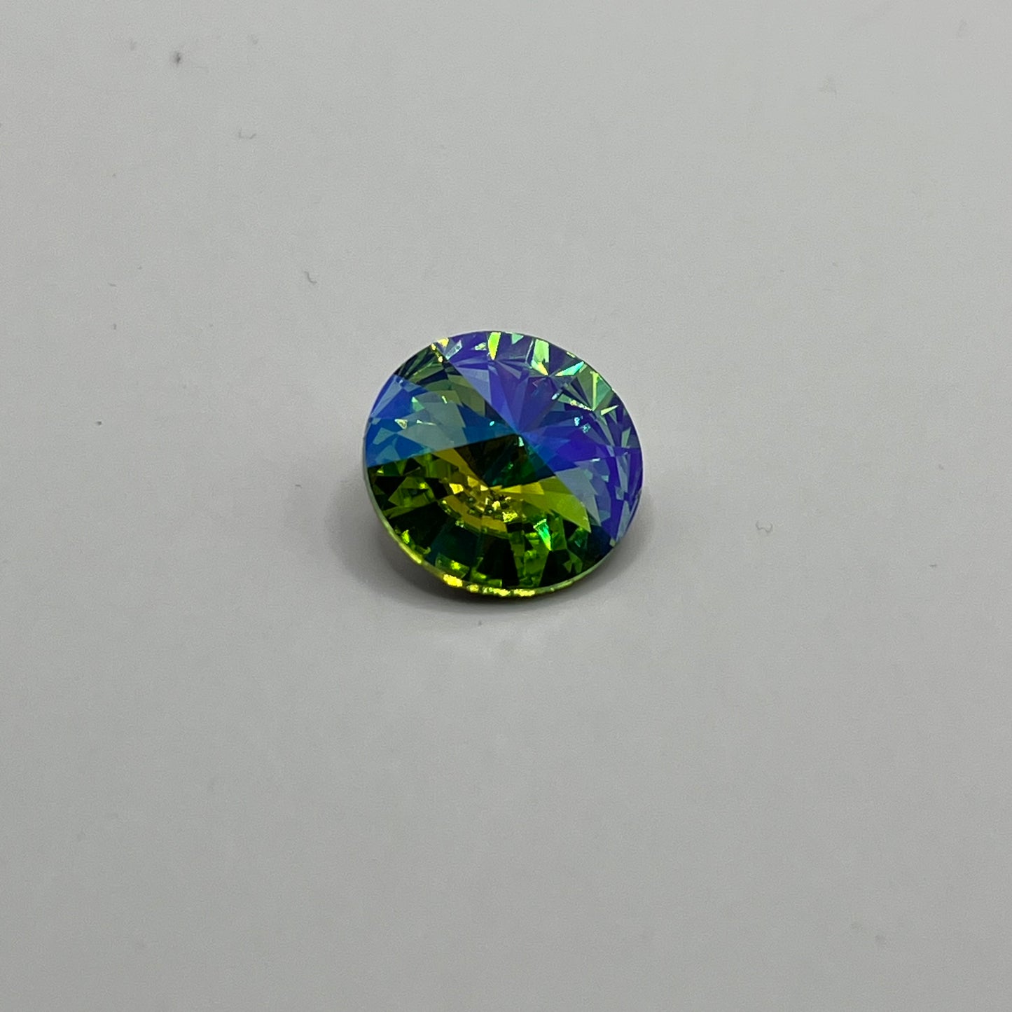 Swarovski 14MM Rivoli A1122 - Peridot Glacier Blue
