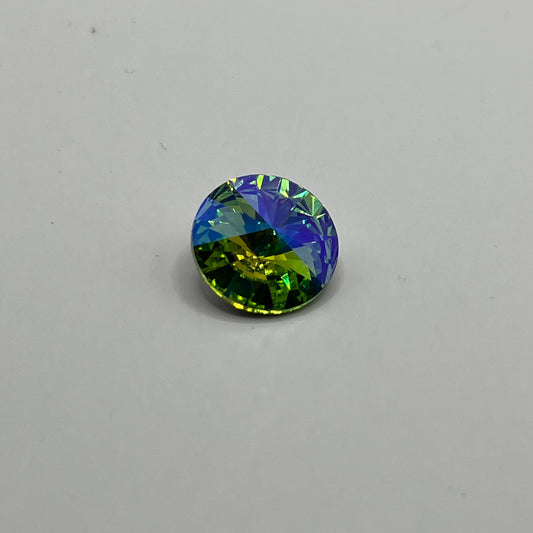 Swarovski 14MM Rivoli A1122 - Peridot Glacier Blue