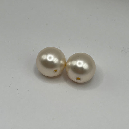 Swarovski 14MM Large Hole Pearls - Creamrose (2pcs)