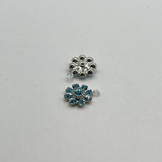 Swarovski 10MM Daisy Connector Single Loop - Aqua (2pcs)
