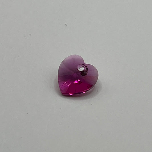 Swarovski 10MM Heart Pendant A6228 - Fuchsia (4pcs)